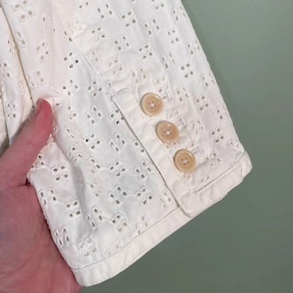 Talbots One Button Eyelet Blazer White plus size 16 - Picture 8 of 8